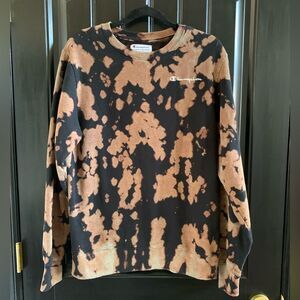 Champion Mens Bleach Dyed Crewneck Sweatshirt | Small